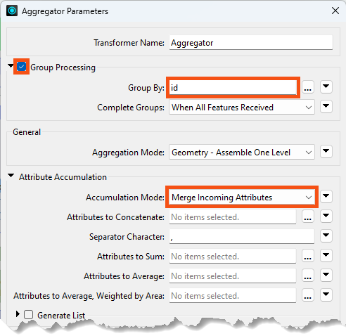 Aggregator: Group By id and Merge Incoming Attributes